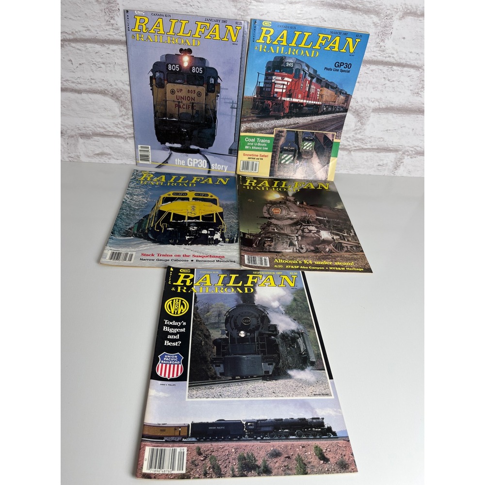 Vintage 1987 Railfan & Railroad Magazine Lot of 5 Issues Jan Mar May Jul Sep